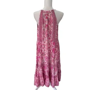Rebecca Taylor Dreamweaver Print Silk Midi Dress Pink 8 thumbnail 5