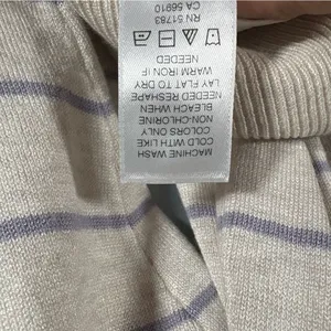 Maurices Sweater Womens‎ M Gray Purple Striped Faux Layered Chiffon Hem Pullover thumbnail 4