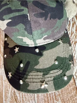 ⭐️Camo Studded Adjustable Baseball Cap ⭐️ 🆕 Green thumbnail 3