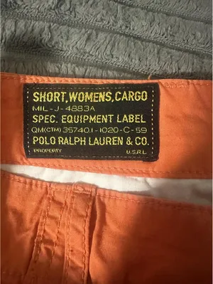 Polo Ralph Lauren orange cotton cargo shorts Size 6 utility gorpcore outdoors thumbnail 7