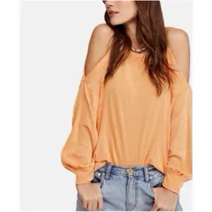 We The Free, Cold Shoulder Top, Women’s, XS, Oversized, Orange thumbnail 2