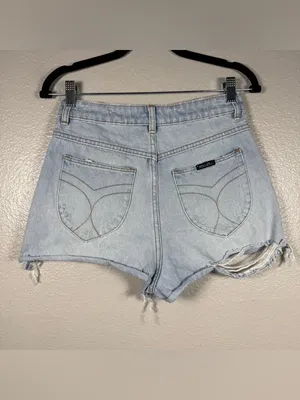 Rolla’s Duster High-Rise Light Blue Denim Distressed Shorts SZ:27 thumbnail 5