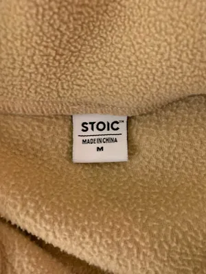 Stoic Tan Fleece Pullover Jacket Snap Neck Cozy‎ Outdoor Casual Warm Medium thumbnail 4
