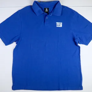 Reebok New York Giants Polo Shirt Blue NFL Team Apparel Medium‎ Pique Cotton thumbnail 1