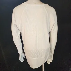 Lazy Sundays White Waffle Knit Long Sleeve Top (S) thumbnail 5