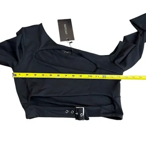 Outcast Size S‎ Blaine Buckle Cutout Long Sleeve Top Black Alternative Punk NWT thumbnail 9
