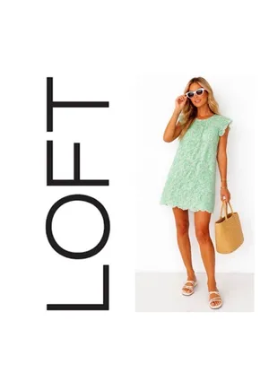 Loft Green Dress Midi thumbnail 3