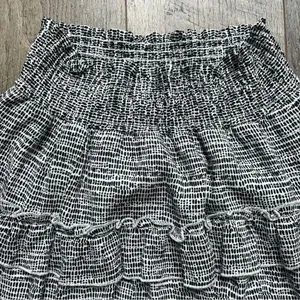 Altar’d State Tiered Ruffle Black and White Printed Smocked Skirt Size Medium thumbnail 4