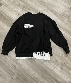 Graphic Black Oversized Crewneck Sweatshirt thumbnail 3