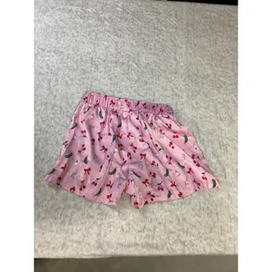 Wild Fable Pink Satin Pajama Shorts‎ Cherry Bow Pickle Print XXS Sleepwear NWOT thumbnail 2