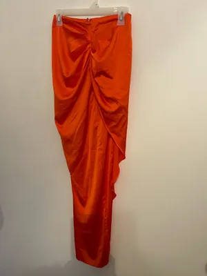 Oh Polly Bright Orange Satin Skirt with a Top thumbnail 13