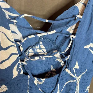 NWT Angie LACE UP BACK DETAIL MIDI DRESS WITH SIDE SLIT Blue Size Small thumbnail 11