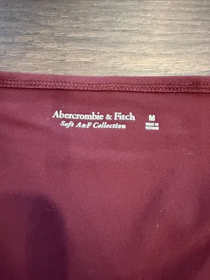 Abercrombie & Fitch Burgundy Soft A&F Long Sleeve Bodysuit Medium - C27-132 thumbnail 2
