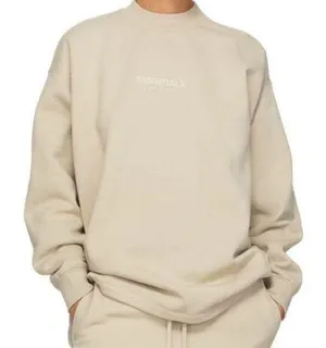 Fear of God Essentials Beige Relaxed Crewneck Sweatshirt thumbnail 1