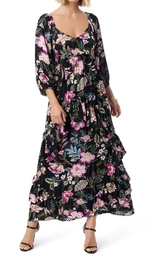 Jessica Simpson Womens Dress Size S Arcadian Bloom Floral Maxi Tiered Festival thumbnail 1