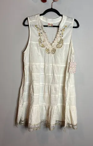 NWT Free People white embellished mini dress thumbnail 1