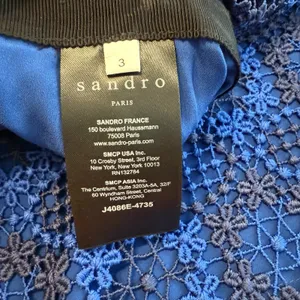 Sandro Paris‎ Lagon Skirt Royal Blue Size 3 (30” Waist) Lace Crochet Overlay thumbnail 6