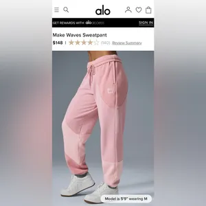 ALO Yoga NWOT Make Waves Sweatpants Sunset Pink Tonal Special Edition color M thumbnail 4