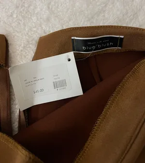 Blue Blush Boutique Camel Suede Envelope Skort thumbnail 2