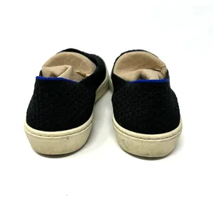 Rothy's Size 6 Slip-Ons Black w/ White Soles Knit Texture Comfortable‎ thumbnail 4