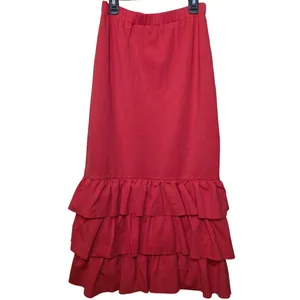 Dainty Jewells Coral Pink Ruffle Tiered Midi Skirt thumbnail 5