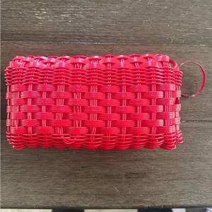 Flex all day best clutch ever Red Woven Clutch Bag no flaws thumbnail 3