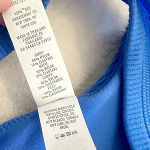 NWT Offline by Aerie Goals Blue Ribbed Padded Sports Bra - Size: Medium thumbnail 4