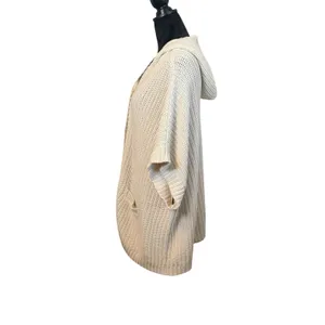 Aerie Cardigan Hoodie Cape Womens XS/S Cream‎ Chunky Button Up Knit Oversized thumbnail 3