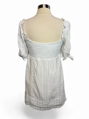 SHOW ME YOUR MUMU‎ Hartley Mini Dress Verona Lace White Off-the-Shoulder, Medium thumbnail 9