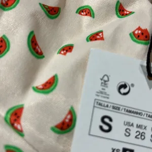 NWT ZARA SATIN EFFECT CROP TOP Bloggers Fav Watermelon Print Tie Back thumbnail 10