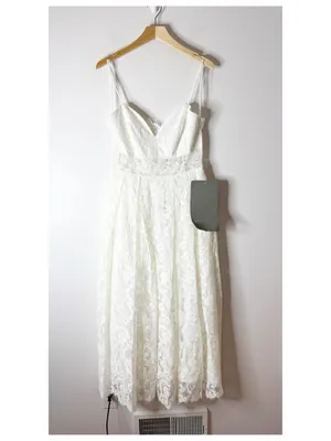 NWT ASOS Bridal EDITION Hope lace cami midi wedding dress in ivory size 8 thumbnail 5