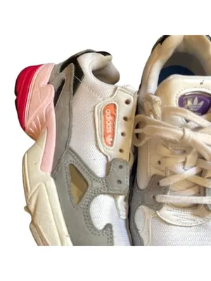 Adidas Originals Falcon White Grey Pink Chunky Sneakers CG6214 Women's Size 5 thumbnail 2
