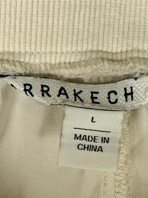 Marrakech Silky Jogger Pants Large Cream Lightweight Relaxed Pull On thumbnail 9