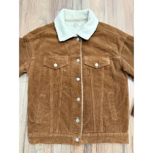 PacSun Brown Corduroy Sherpa Jacket XS Unisex Button‎ Front Cozy thumbnail 4