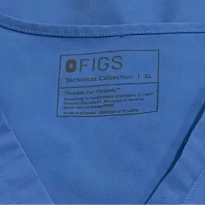 Figs Casma Three Pocket Scrub Top in Color Ceil Blue Monogram M Medical XL thumbnail 9