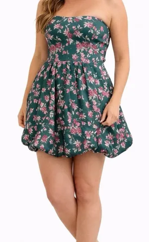 NEW Altar’d State Floral Bubble Mini Dress Size Medium NWT thumbnail 1