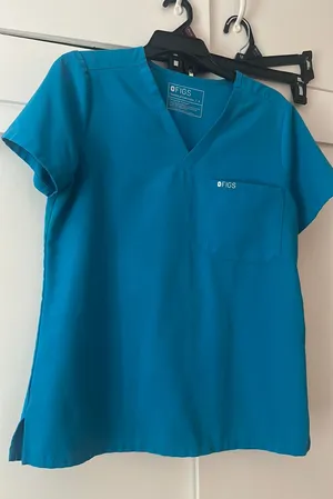 FIGS Scrub Top Electric Blue thumbnail 1