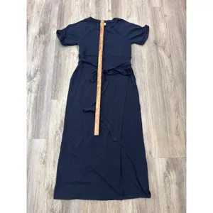 Tuckernuck Clarissa Navy Blue Cotton Knit Maxi Dress Short Sleeve Size‎ Small thumbnail 5