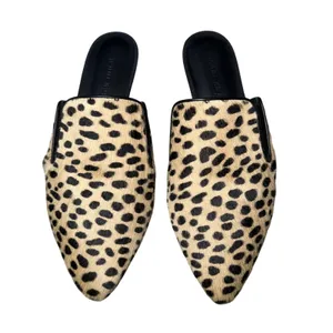 Jenni Kayne Mule‎ Slides Womens 37 Leopard Calf Hair Pointed Toe Flats Excellent thumbnail 4