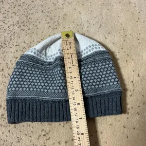 Smartwool Merino Wool Blend Beanie Grey Geometric‎ Pattern Knit Winter Hat thumbnail 4