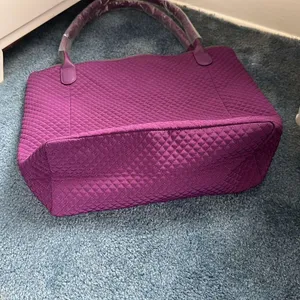 Vera Bradley large tote Quilted Gloxinia purple nwt large fits everything books thumbnail 7