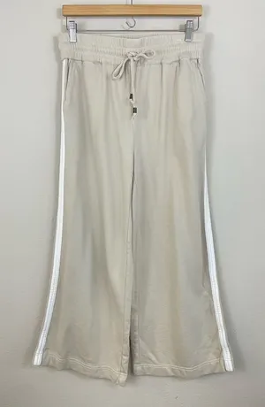 Ann‎ Mashburn Side Striped Wide Leg Pull On Knit Pants Size Medium thumbnail 1