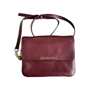 Michael Kors Crossbody Shoulder Bag Leather Burgundy Chain Strap 9x7‎ thumbnail 9
