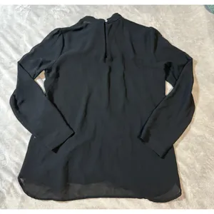 Zara Women Black Formal‎ Long Sleeve High Neck Blouse Size Lined Size Medium thumbnail 9