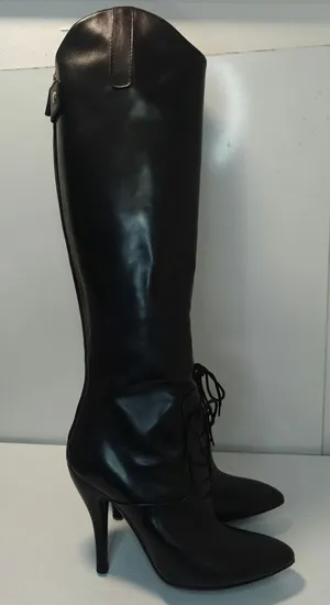 Black equestrian Gucci Elizabeth knee high boots sz 6 thumbnail 1