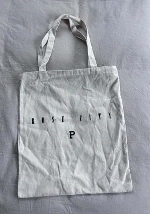 Portland Gear🌹Rose City White Canvas Zippered Tote Bag thumbnail 1