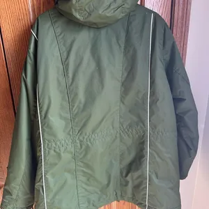 Columbia women’s 2X Omni Shield Coat Parka Ski Jacket Green Hooded Cinch waist thumbnail 7