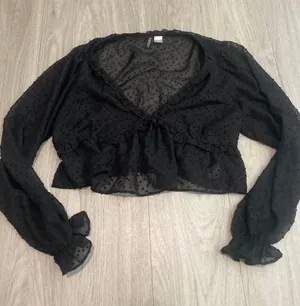 Sheer Black Ruffled Dot thumbnail 1