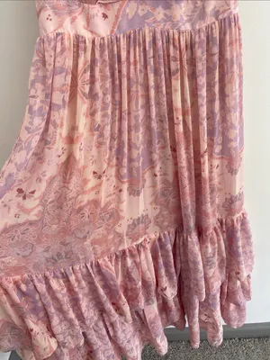 Free People Wear It Out Pink Tiered Ruffle Maxi Dress Size 4 thumbnail 5