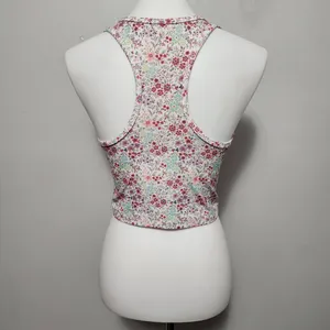 EVCR Kendall Snow Garden Floral Compression Cropped Tank Size Medium thumbnail 5
